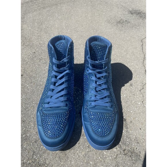 Gucci Coda Signature High Top Blue Crystal US Sz 12 Men’s - Picture 1 of 5